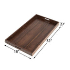 Plateau de service rectangulaire en bois de noyer noir KINWELL, plateau ottoman