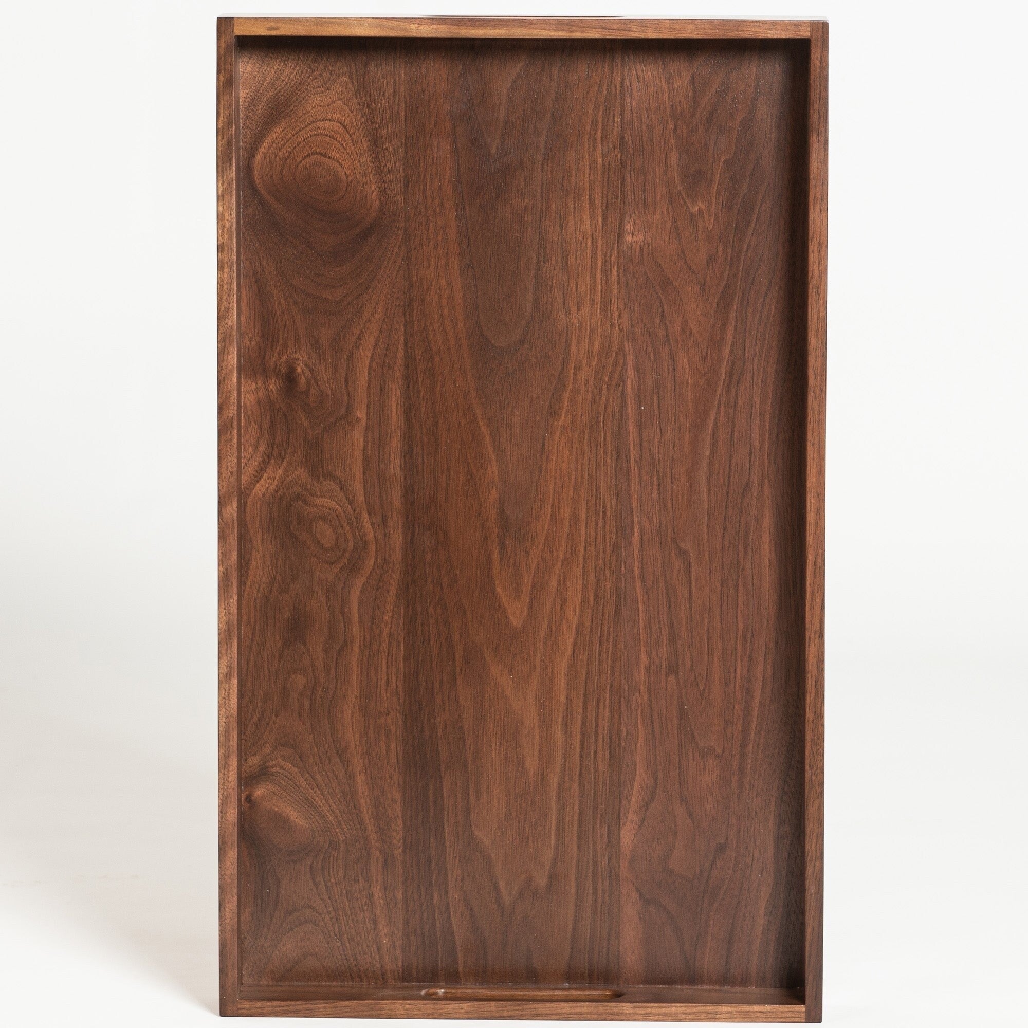 Plateau de service rectangulaire en bois de noyer noir KINWELL, plateau ottoman