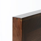 Plateau de service rectangulaire en bois de noyer noir KINWELL, plateau ottoman