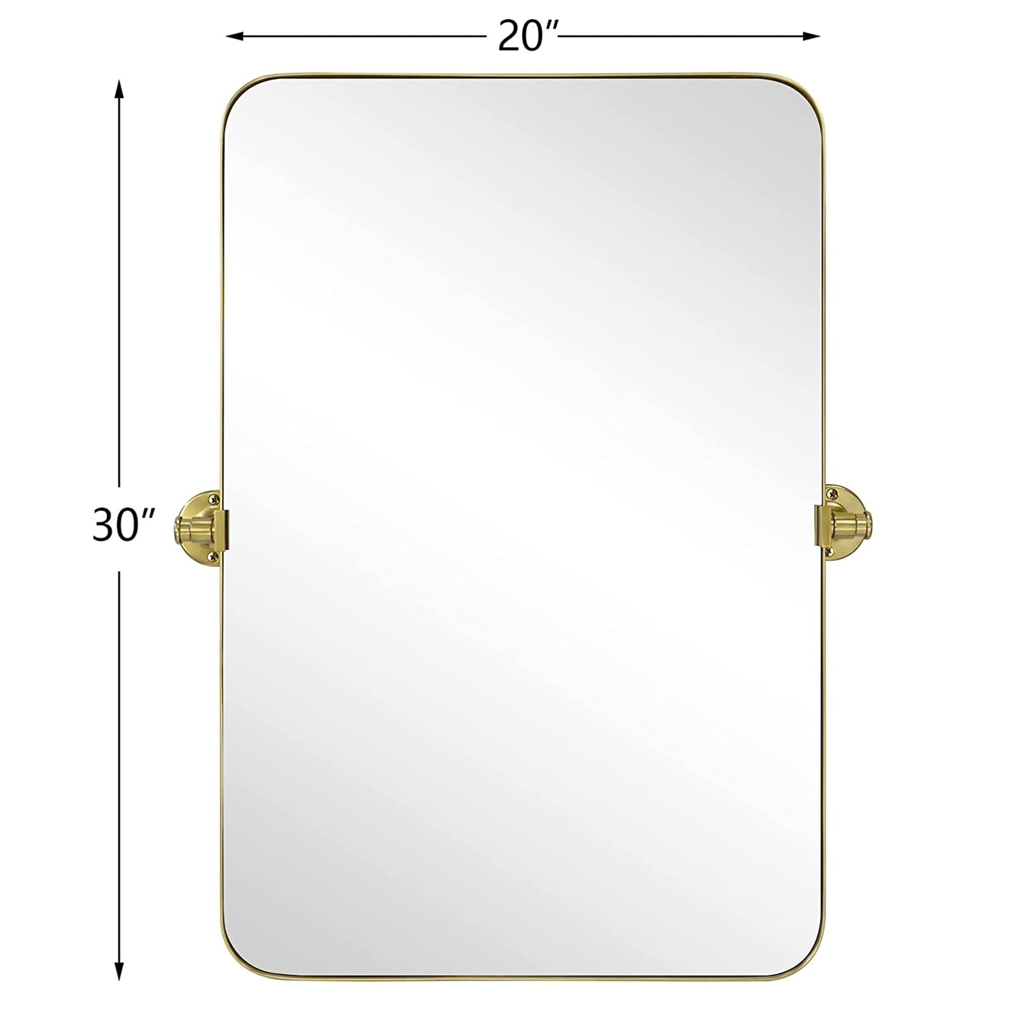 Miroir mural rectangulaire pivotant et inclinable en métal TEHOME Jonathan