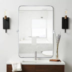 Miroir mural rectangulaire pivotant et inclinable en métal TEHOME Jonathan