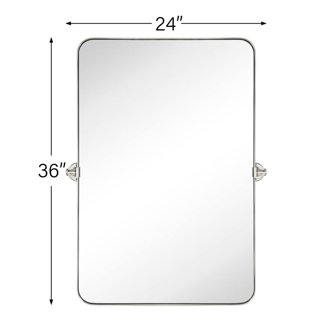Miroir mural rectangulaire pivotant et inclinable en métal TEHOME Jonathan