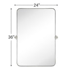 Miroir mural rectangulaire pivotant et inclinable en métal TEHOME Jonathan