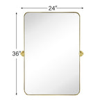 Miroir mural rectangulaire pivotant et inclinable en métal TEHOME Jonathan