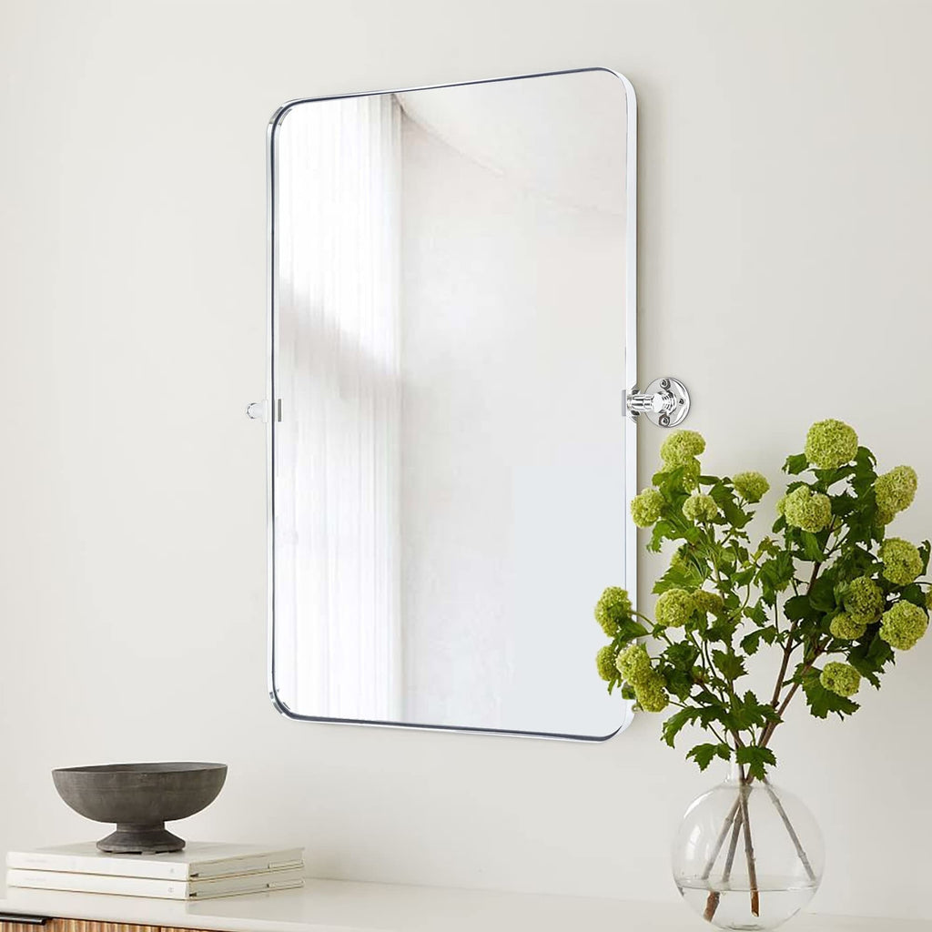 Miroir mural rectangulaire pivotant et inclinable en métal TEHOME Jonathan
