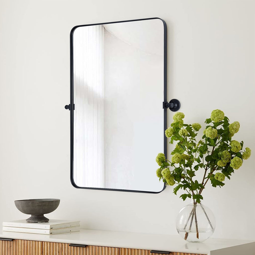 Miroir mural rectangulaire pivotant et inclinable en métal TEHOME Jonathan