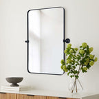 Miroir mural rectangulaire pivotant et inclinable en métal TEHOME Jonathan