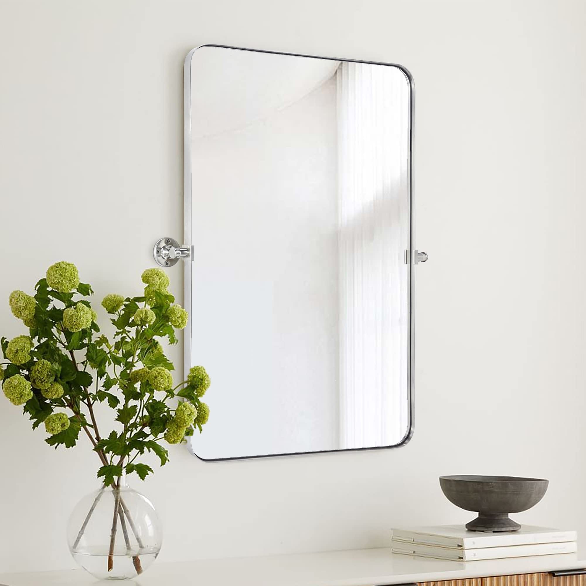 Miroir mural rectangulaire pivotant et inclinable en métal TEHOME Jonathan
