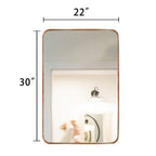 Miroir mural de salle de bain avec coin arrondi (1 pièce)