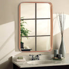 Miroir mural de salle de bain avec coin arrondi (1 pièce)