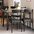 Ensemble table à manger rectangulaire pour 4 personnes avec chaises rembourrées