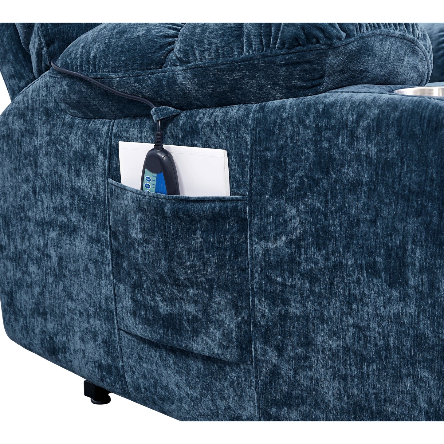 Fauteuil inclinable à moteur double OKIN rouge pour personnes âgées avec chauffage, massage, inclinaison à 180° et dossier/repose-pieds réglable