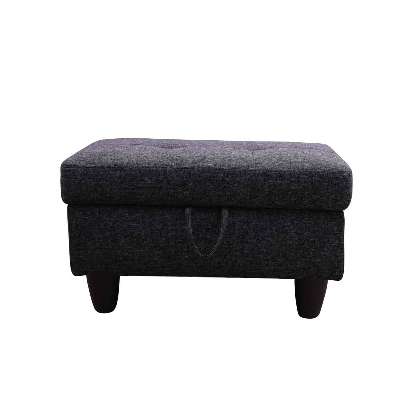 Pouf de rangement de salon en flanelle rouge et PVC
