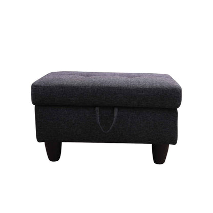 Pouf de rangement de salon en flanelle rouge et PVC