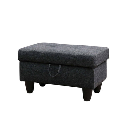 Pouf de rangement de salon en flanelle rouge et PVC