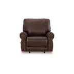 Fauteuil inclinable manuel Reeve, garniture cloutée, cuir mélangé marron foncé