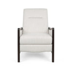 Fauteuil inclinable Reina avec dossier rabattable, bois de bouleau brun, tissu beige