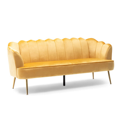Canapé 3 places Reitz Glam en velours par Christopher Knight Home - 76,25 L x 29,25 l x 33,50 H