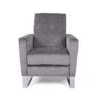 Fauteuil inclinable manuel Reki Push Back, pieds en acier inoxydable, gris