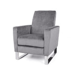 Fauteuil inclinable manuel Reki Push Back, pieds en acier inoxydable, gris