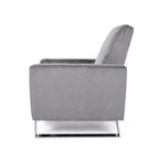 Fauteuil inclinable manuel Reki Push Back, pieds en acier inoxydable, gris