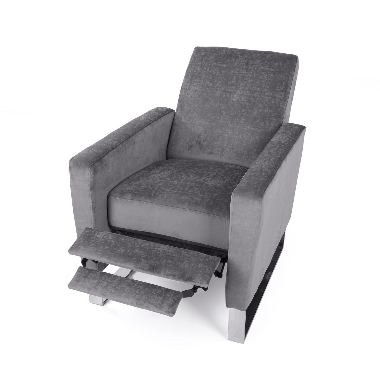 Fauteuil inclinable manuel Reki Push Back, pieds en acier inoxydable, gris