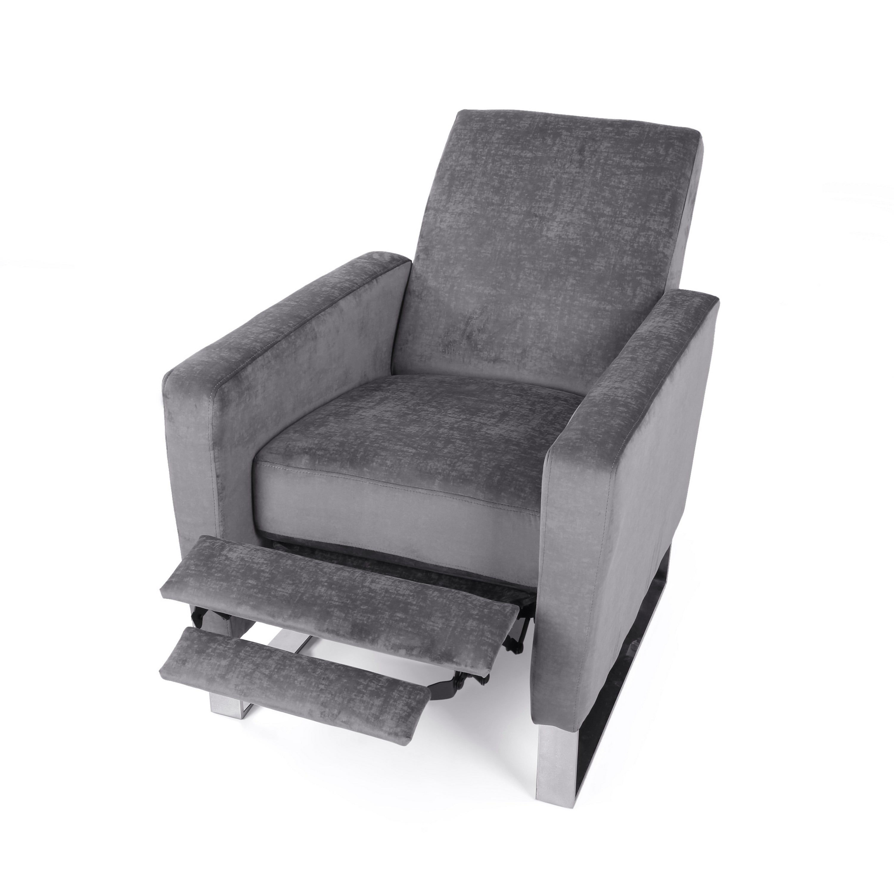 Fauteuil inclinable manuel Reki Push Back, pieds en acier inoxydable, gris