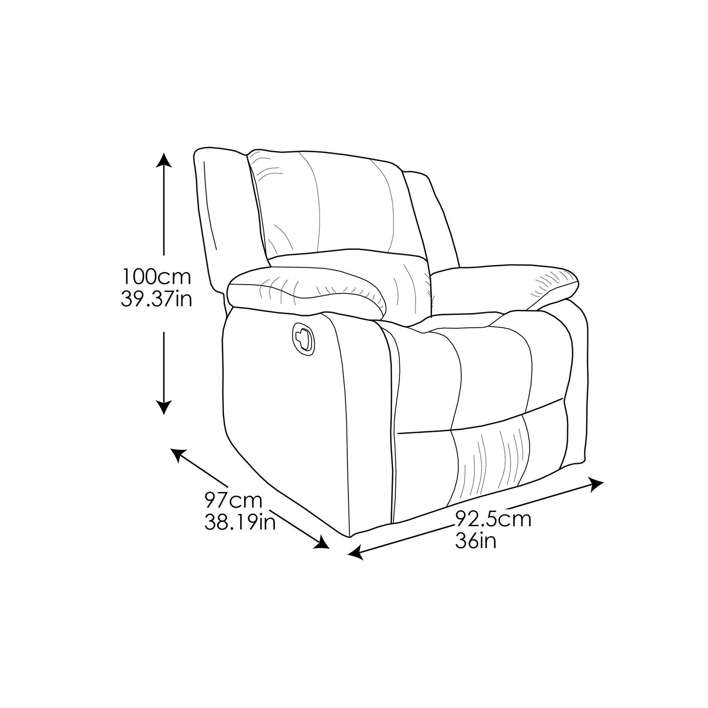 Relaxez-vous dans une chaise longue ? Fauteuil inclinable manuel Porter en similicuir par iLounge