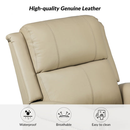 Fauteuil inclinable pivotant traditionnel Renato en cuir véritable avec base en métal, lot de 2 par HULALA HOME