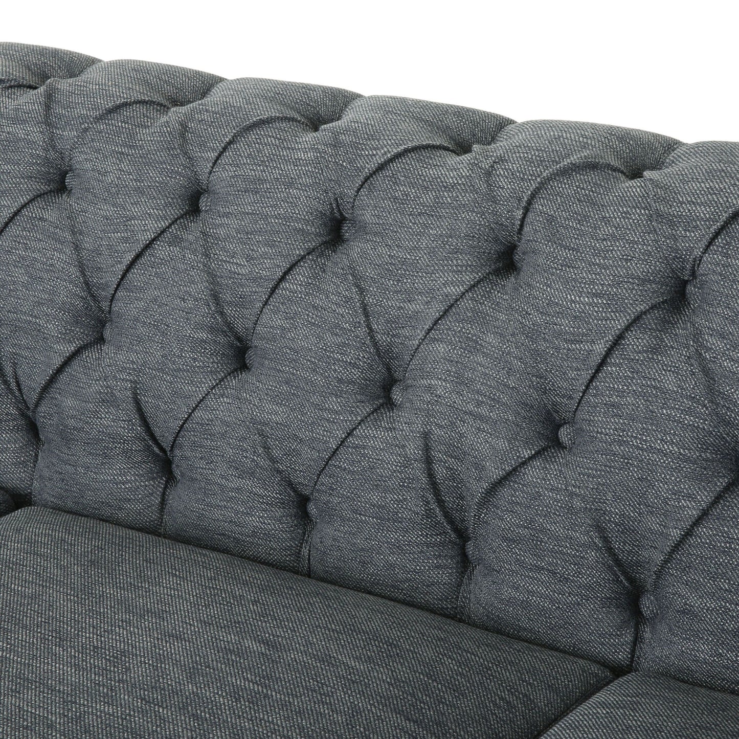 Canapé Chesterfield 3 places capitonné à boutons de style rétro 85,5 avec pieds en bois pour le salon