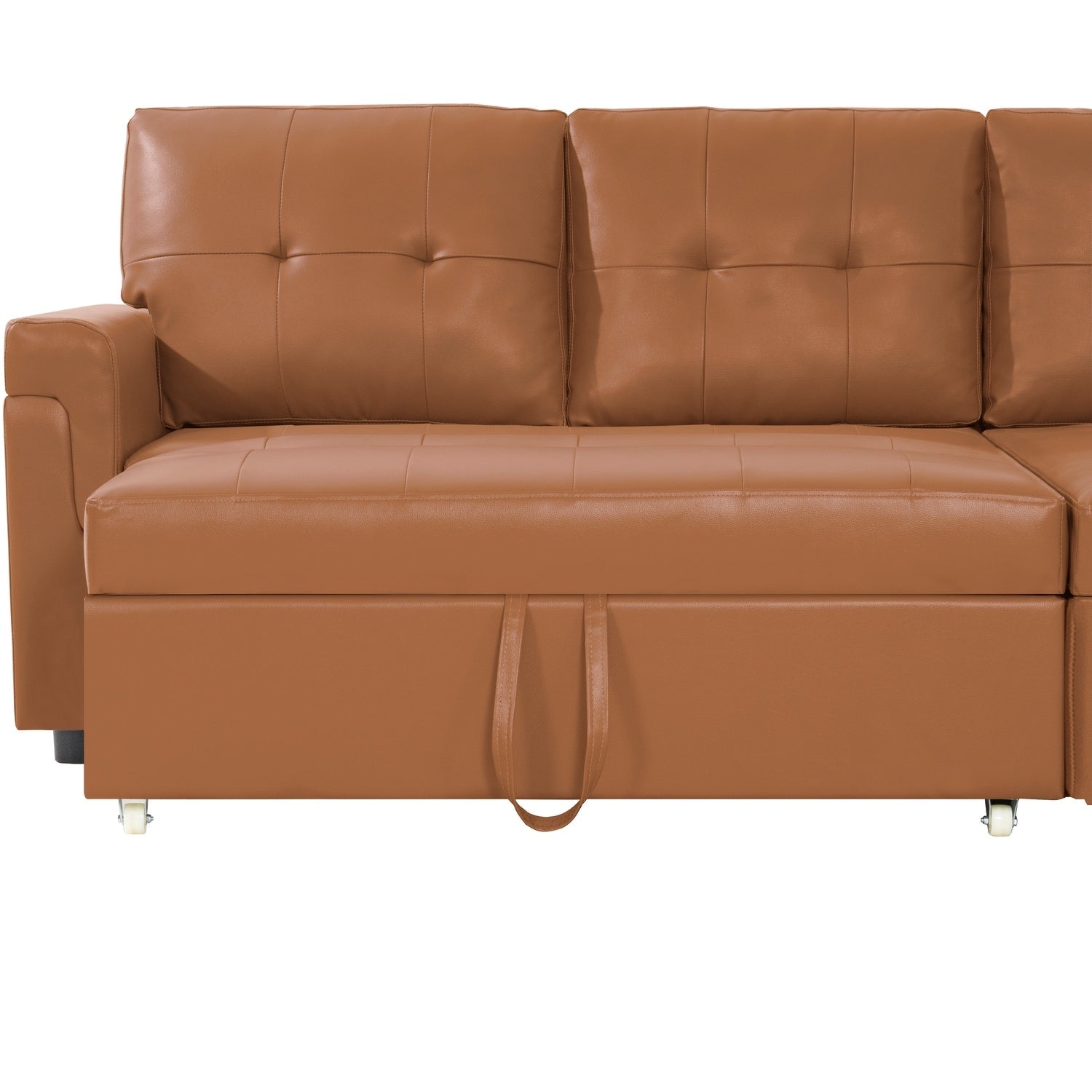 Canapé sectionnel convertible réversible avec lit gigogne, méridienne avec rangement dissimulé et pieds robustes