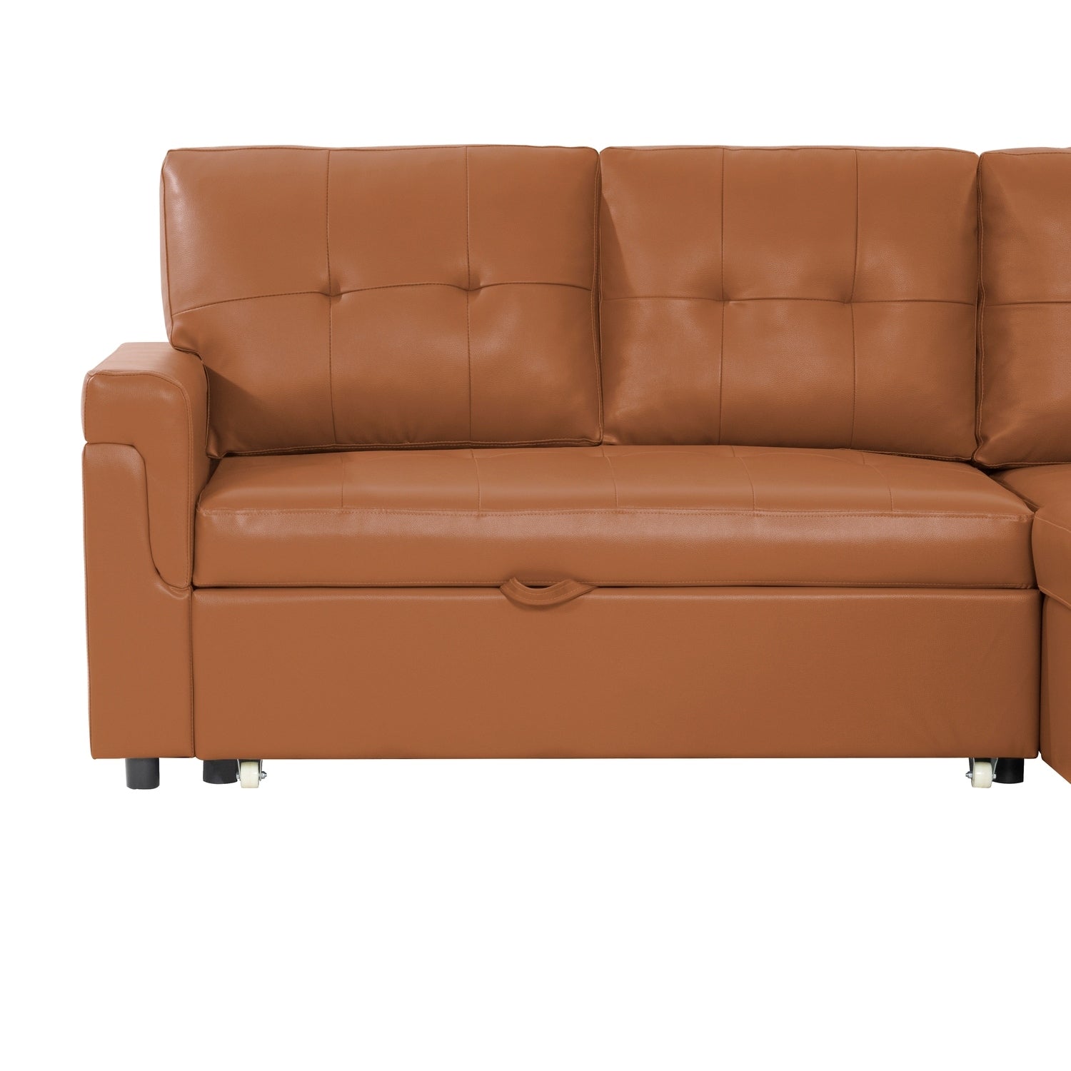 Canapé sectionnel convertible réversible avec lit gigogne, méridienne avec rangement dissimulé et pieds robustes