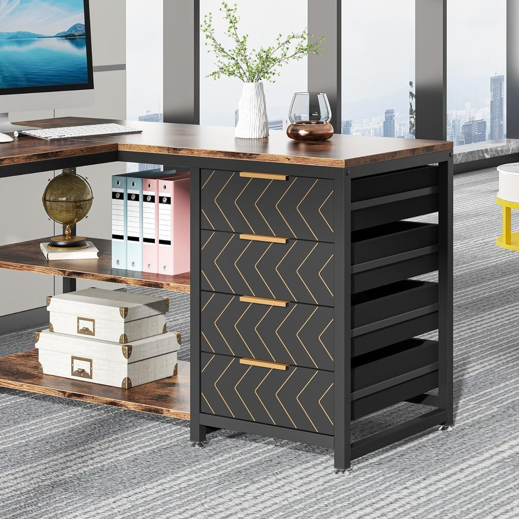 Bureau d'ordinateur réversible en forme de L, table d'écriture robuste, poste de travail
