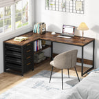 Bureau d'ordinateur réversible en forme de L, table d'écriture robuste, poste de travail