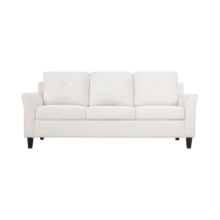 Canapé élégant combiné : canapé Chesterfield avec accoudoirs roulés et accoudoirs évasés capitonnés en microfibre pour petits espaces