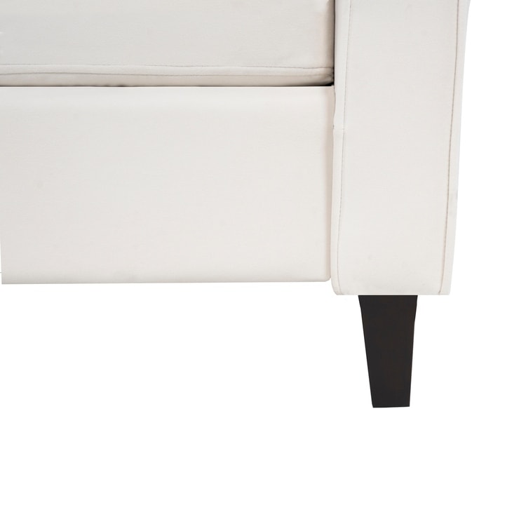 Canapé élégant combiné : canapé Chesterfield avec accoudoirs roulés et accoudoirs évasés capitonnés en microfibre pour petits espaces