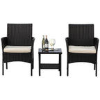 Ensemble de 3 chaises et table d'extérieur en rotin moderne Rhine par Furniture of America