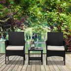 Ensemble de 3 chaises et table d'extérieur en rotin moderne Rhine par Furniture of America