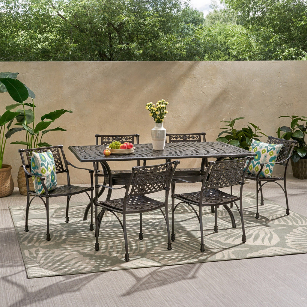 Ensemble de salle à manger de patio Ridgecrest 7 pièces par Christopher Knight Home