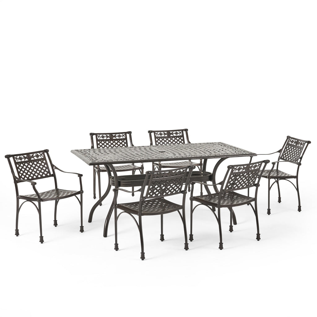 Ensemble de salle à manger de patio Ridgecrest 7 pièces par Christopher Knight Home