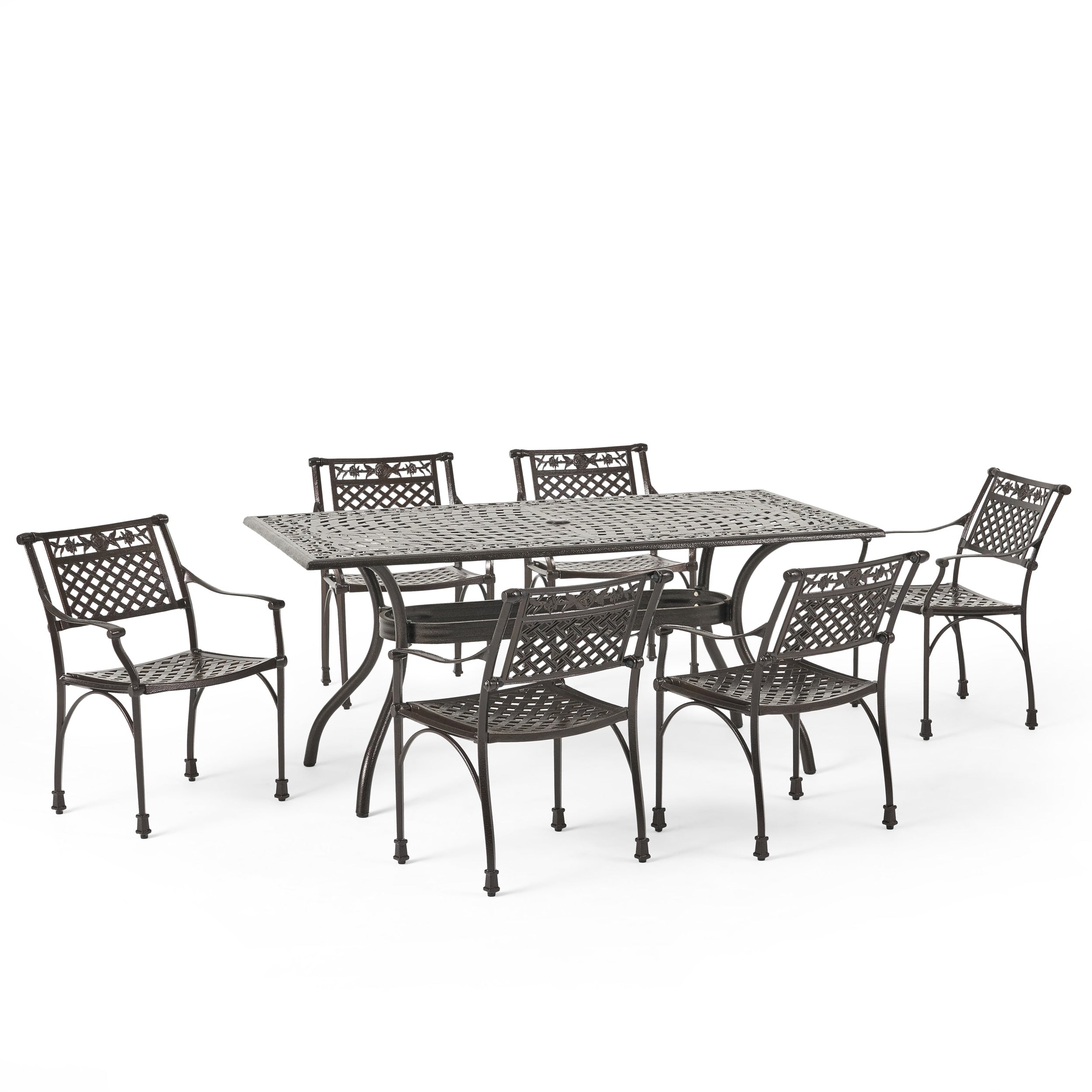 Ensemble de salle à manger de patio Ridgecrest 7 pièces par Christopher Knight Home