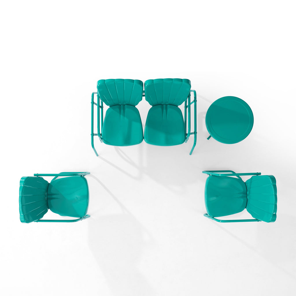 Ensemble de conversation d'extérieur en métal Crosley Ridgeland 4 pièces - 75 x 88 x 34,25