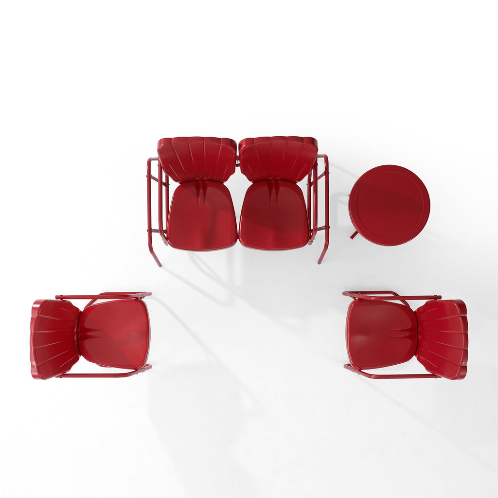 Ensemble de conversation d'extérieur en métal Crosley Ridgeland 4 pièces - 75 x 88 x 34,25