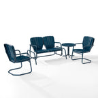 Ensemble de conversation d'extérieur en métal Crosley Ridgeland 4 pièces - 75 x 88 x 34,25