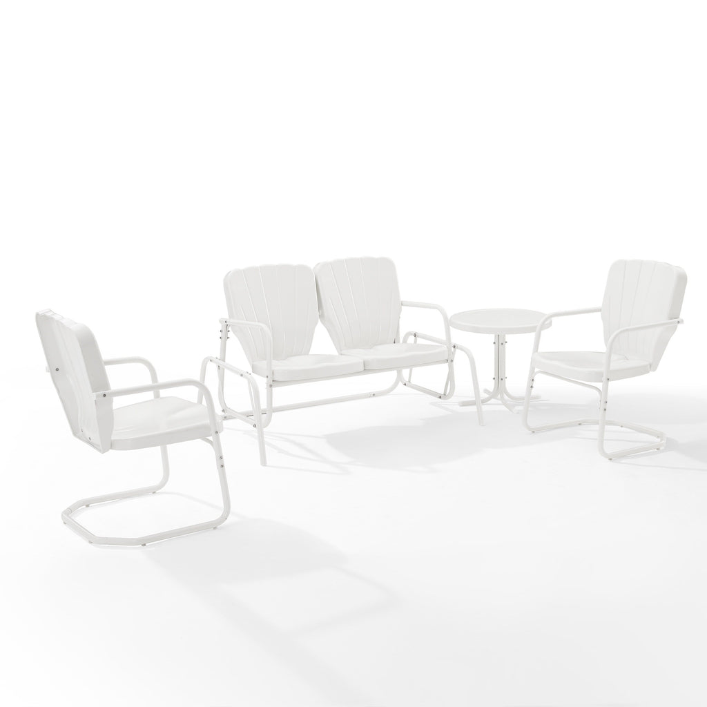 Ensemble de conversation d'extérieur en métal Crosley Ridgeland 4 pièces - 75 x 88 x 34,25