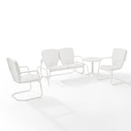 Ensemble de conversation d'extérieur en métal Crosley Ridgeland 4 pièces - 75 x 88 x 34,25