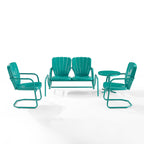 Ensemble de conversation d'extérieur en métal Crosley Ridgeland 4 pièces - 75 x 88 x 34,25
