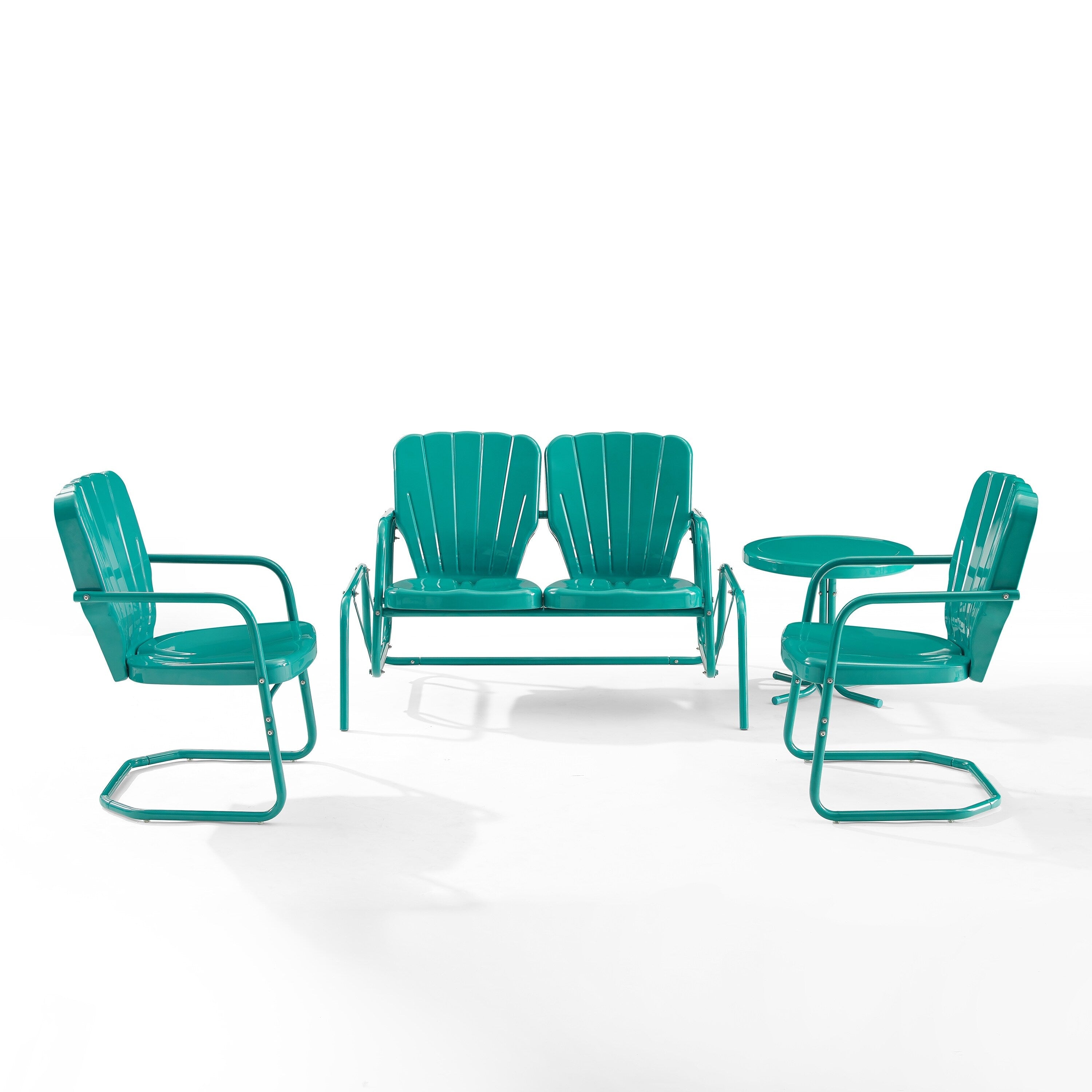 Ensemble de conversation d'extérieur en métal Crosley Ridgeland 4 pièces - 75 x 88 x 34,25