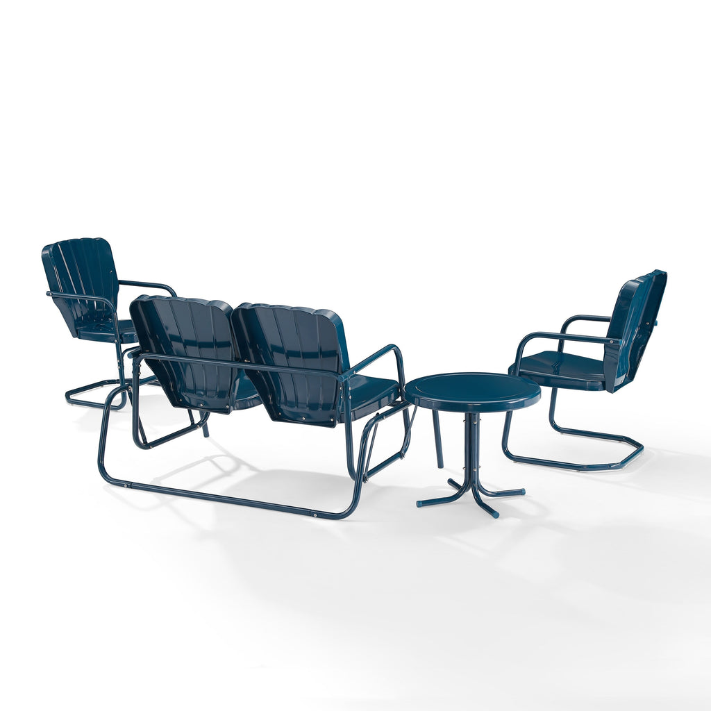 Ensemble de conversation d'extérieur en métal Crosley Ridgeland 4 pièces - 75 x 88 x 34,25
