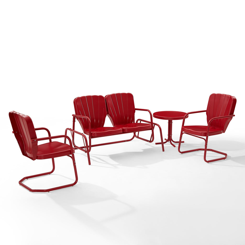 Ensemble de conversation d'extérieur en métal Crosley Ridgeland 4 pièces - 75 x 88 x 34,25